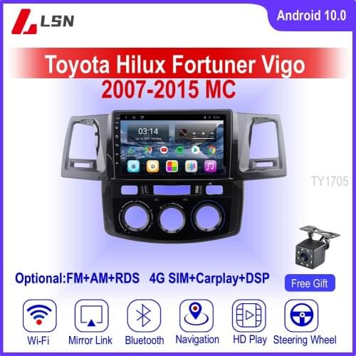 9" Android10 For TOYOTA HILUX FORTUNER VIGO MC 2007,2008,2012,2013,2014,2015 Multimedia Video GPS Navigation Car Player Stereo