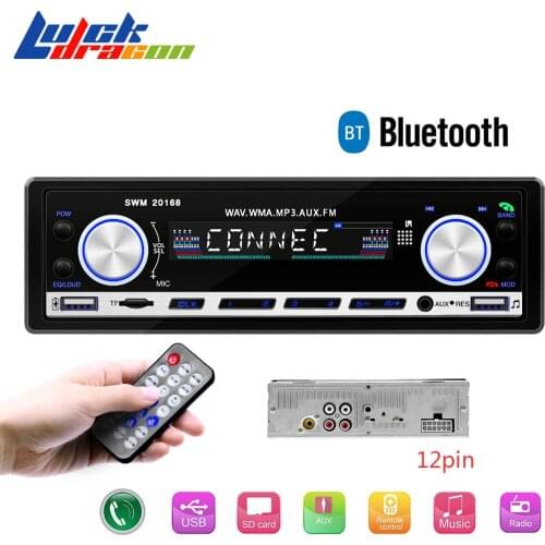 Autoradio Bluetooth Time Dispay Car Radio FM Aux Receiver Radio Car Audio TF USB 1 din MP3 Multimedia Player Car Stereo Charge