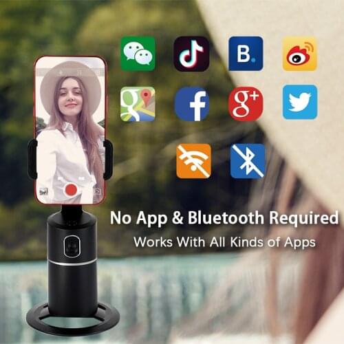 Auto Face Tracking Gimbal Stabilizer 360° Rotation Smart Shooting Phone Mount NO APP Required for Live Vlog Video Recording