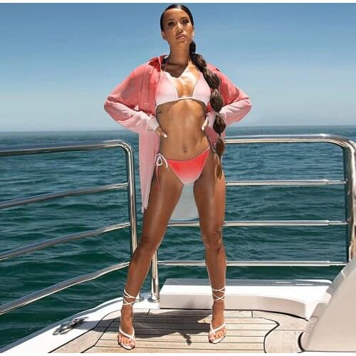 Gradient Color Women Loose Blouse & Shirts Fashion Full Sleeve Turn Down Collar Tops Autumn Single-breasted Straight Blusas