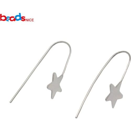 Beadsnice 925 Sterling Silver Large Ear Wires Handmade Long Earwires Findings Silver Earrings Supplies ID34925