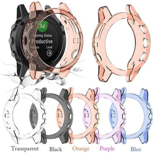For Garmin Fenix 6 6s 6x Pro TPU Watch Case Cover Smart Bracelet Protective Frame Shell Replacement Shockproof Clear Watch Cases