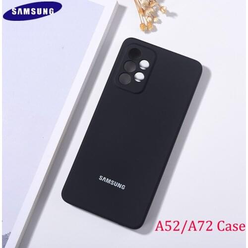 A52 Liquid Silicone Phone Case For Samsung Galaxy A72 TPU No Fingerprint Cover Soft-Touch Finish Back Full Protective Shell A 52