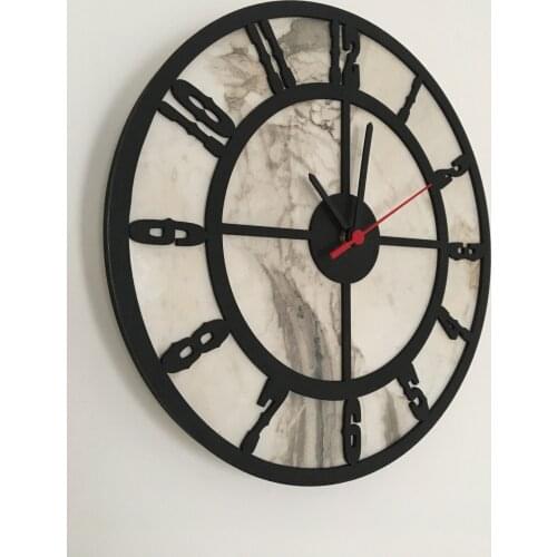 North Designed Ephesus Black Circle Decorative Wall Clock 30 Cm