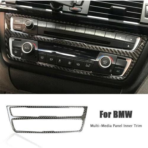 For BMW F30 F34 2013-2017 Carbon Fiber Interior Console CD Panel Cover Trim