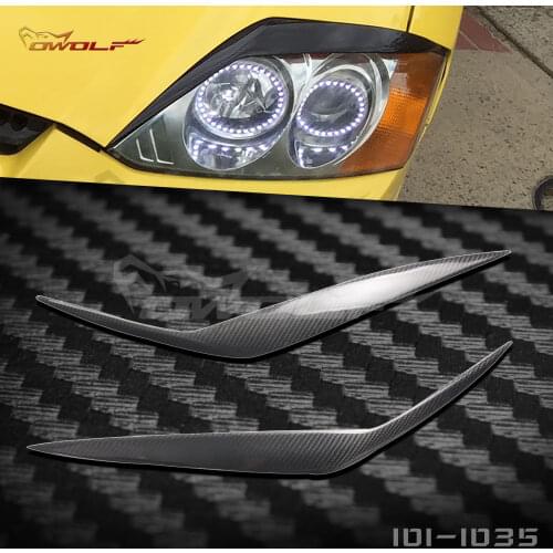 For hyundai coupe 2003-06 carbon fiber lamp eyebrow headlamp decorative eyebrow 1 pair 3M glue