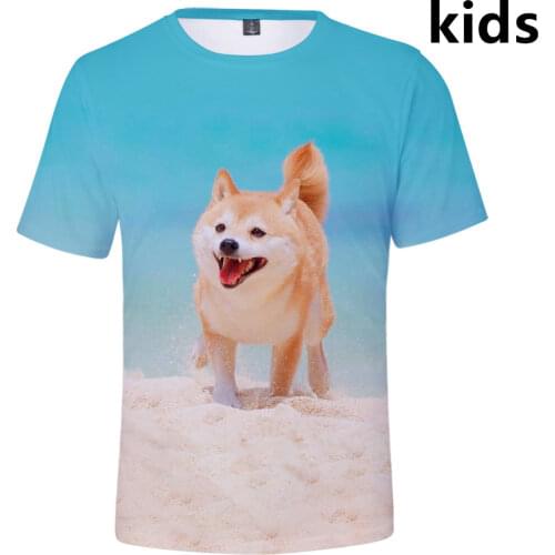 3 To 14 Years Kids t shirt Shiba Inu Doge Dog 3d Printed t-shirt Boys Girls Kawaii Cartoon tshirt t shirts Children Clothes