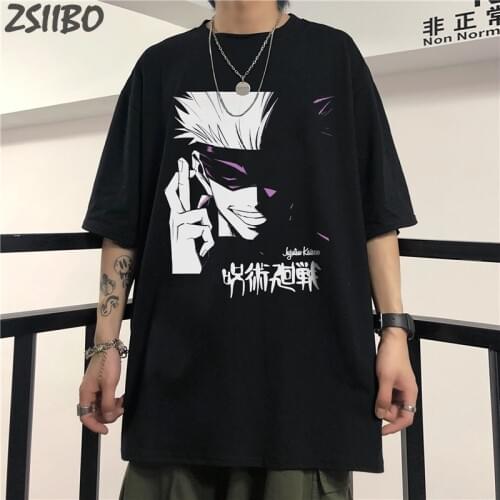 Jujutsu Kaisen Gojo Satoru Mens tshirt Summer Cool Unisex Short Sleeve t shirt Funny Graffiti Print Casual Cotton Anime Tops