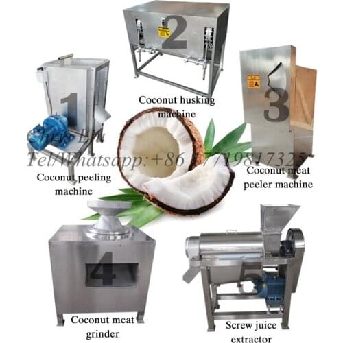 Coconut Meat Grinder Coconut Peeling Machine Coconut Juice Extractor Line