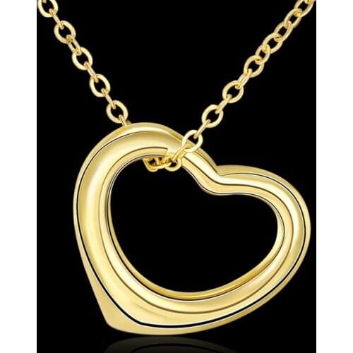 Exquisite jewelry gold Overlay Fashion Heart Pendant Necklace for womens AP2005
