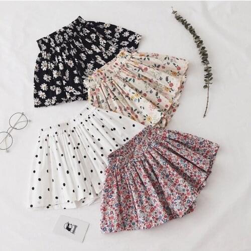 Summer Infant Baby Girl Floral Shorts Toddler Newborn Small Daisy Flower Print Pleated Skirt Kids Shorts Children Skirts Clothes