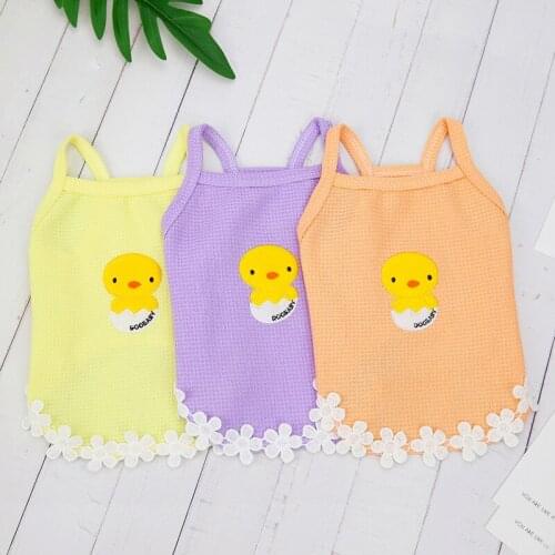 Hot Sale Cartoon Chicken Thin Pet Vest Spring and Summer Lace Suspender Skirt for Small and Dog Puppy Clothes Pet Supplies