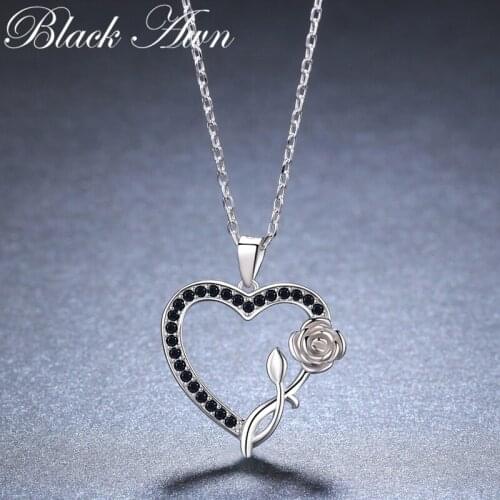 2021 New Heart Flower Romantic 925 Sterling Silver Fine Jewelry Trendy Flower Engagement necklaces & pendants for Women K008