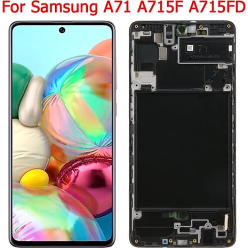 New For Samsung Galaxy A71 A715F Display With Frame 6.7" A71 2020 SM-A715FD A715 LCD Display Touch Screen Digitizer Panel Parts