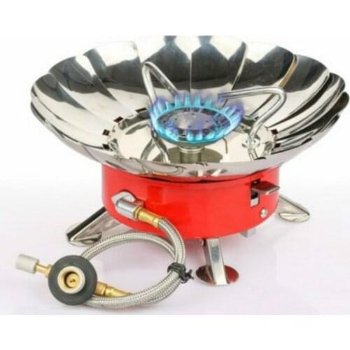 Portable Windproof Stove Cooker Cookware Gas Burners for Hiking Camping Picnic Cookout BBQ With Extended Pipe 1-3people