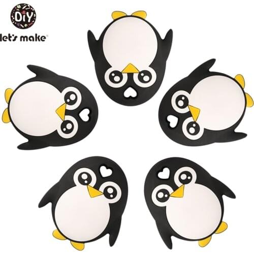 1pc Teether For Teeth Silicone Penguin Animals Teething Toys Cartoon Pineapple Bite For Kids Baby Silicone Teethers Lets Make