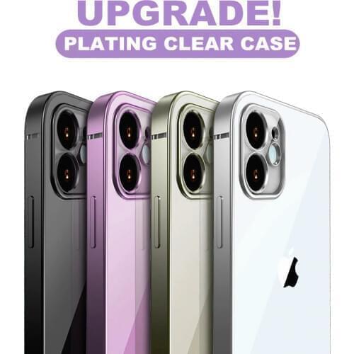 Classic Plating Frame Transparent Case For iPhone SE 2020 Clear Silicone Cover For iPhone 12 11 Pro XS Max XR X 10 7 8 6 6S PIus