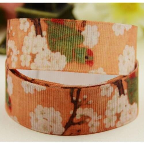 7/8'' 22mm,1" 25mm,1-1/2" 38mm,3" 75mm Chinese painting Printed grosgrain ribbon party decoration 10 Yards X-02525