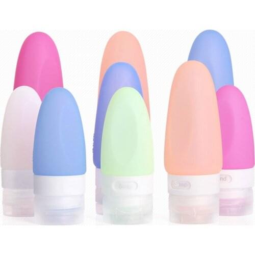 Silicone Shampoo Shower Gel Lotion Sub-bottling Tube Squeeze Tool Travel Bottles 3 Sizes Candy-colored Simple Style