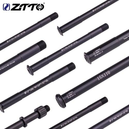 ZTTO MTB bike thru axle Road Bike Shaft Front Rear hub Skewers 12mm 15mm Wheel Axis Hub Shaft 15x100 12x142 12x100 12x148 15x110