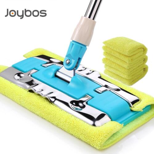 JOYBOS Wet Mops High Quality Clamp Mop Microfiber Cloth Wood Tiles Floor Mop 360° Rotating Dust Flat Lazy Mop Large Steady Mop