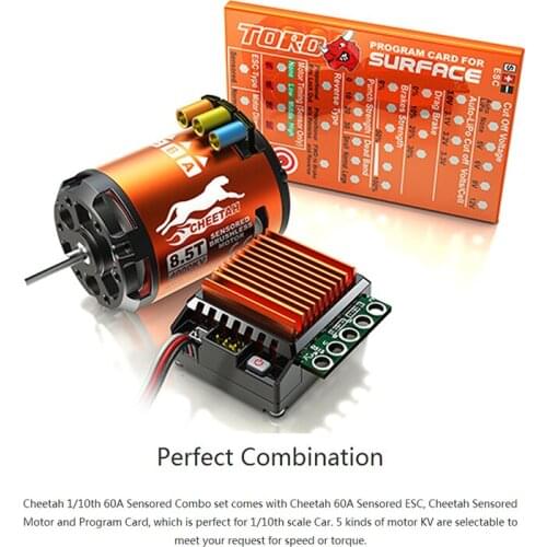 SKYRC 8.5T 21.5T 1600KV Brushless Motor+ 60A Sensored ESC Program Card Combo Power System For 1/10 1/12 RC Car