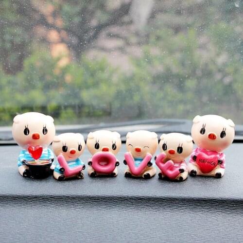 Car Doll Decoration Car Interior Decoration Cute Creative Gift Tabletop Ornament Dashboard Accessories Love Pig