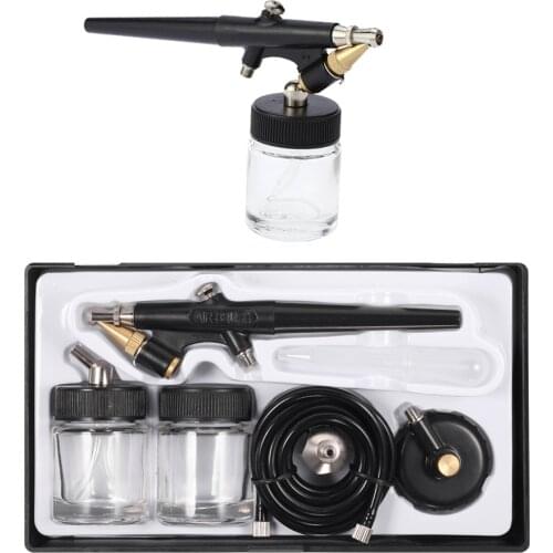 0.8mm Spray Gun Paint Airbrush Mini Single Action Air Brush Kit Hose Bottle Spray Tool for Body Painting Makeup Art Model Tattoo