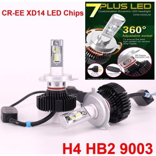 1 Set H4 9003 25W 5000LM 7 PLUS LED Headlight CR XD14 Chips G7 Upgraded Fanless All-in-one LED H7 H8/H9/H11 9005/06 9012 Bulb 6K