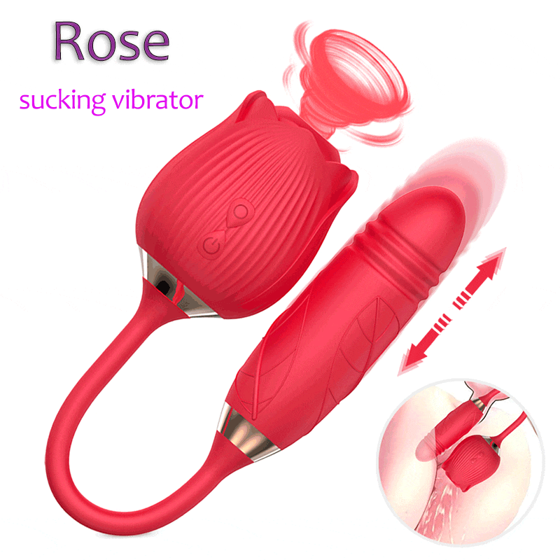 10 Speed Rose Sucking Vibrator Sex Toy Vibrators Dildos Strong Shock Sucking Licking Teasing Double Heads Vibrator Female Toys