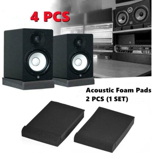 2set/4pcs Sound Insulation Studio Monitor Speaker Isolation Pads High Density Acoustic Foam Pads For 5 Inch / 6 Inch Speakers