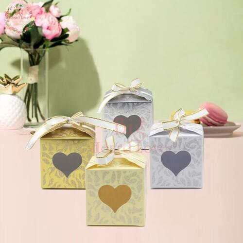 25pcs Laser Cut Heart Candy Box Glittering Wedding Party Gift Box Birthday Party Decoration Adults Wedding Favors Supplies