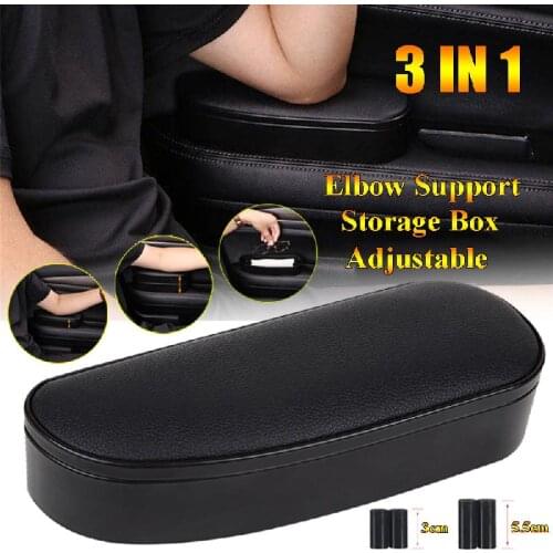 3 in 1 Anti Slip Mat Storage box Adjustable Car Elbow Support Left Hand Armrest Support Anti-fatigue For Travel Rest Support