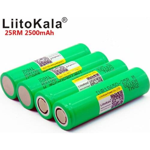 300PCS NEW Liitokala 18650 Battery 2500mah INR1865025R 20A discharge lithium batteries Battery 18650 2500 25R