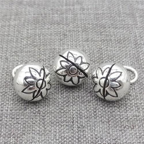 4pcs of 925 Sterling Silver Flower Bell Charms for Floral Bracelet Necklace