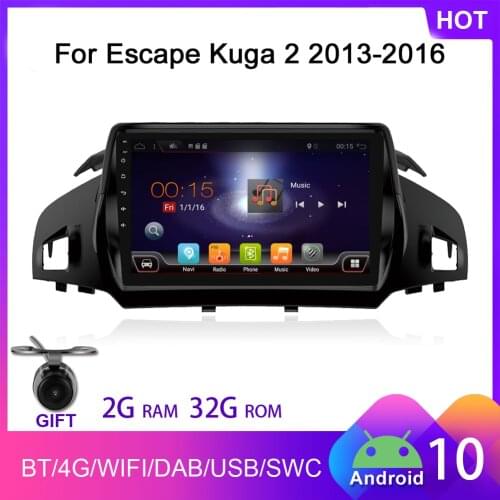2GB 32GB For Ford Kuga 2 Escape 3 2013 - 2016 Car Radio Multimedia Video Player GPS Navigation Android 10 2 din Car no DVD USB