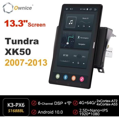 Ownice Auto Rotatable 1920*1080 13.3" Android Car Multimedia for Toyota Tundra XK50 2007 2013 Car Auto Radio 1din Audio