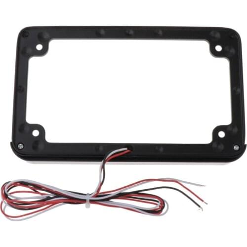 4 Holes Black License Plate Frame - with LED Steering Brake Tail Signal Lights