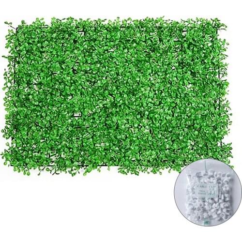 Flower Wall Green Turf Artificial Boxwood Panels Simulation Plant Plastic Lawn