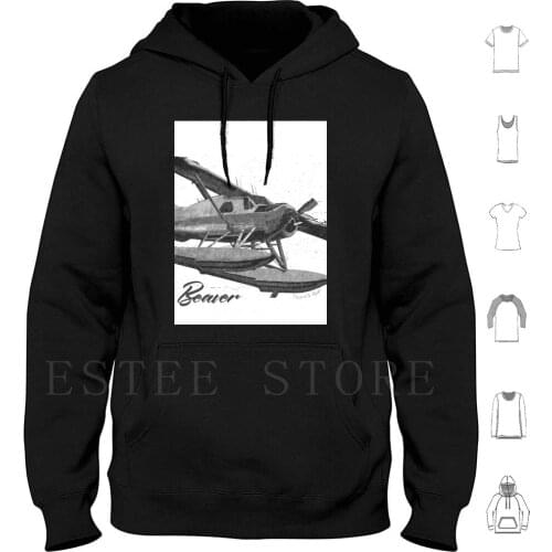 Dehavilland Dhc-2 Beaver Floatplane Sketch Hoodie Long Sleeve Dehavilland Dhc 2 Beaver Floatplane Seaplane Sketch Airplane