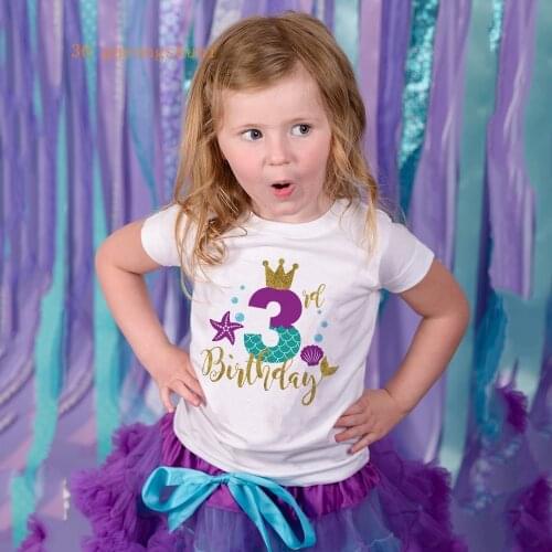 Kids Girls T-shirt for Girl Happy Birthday T Shirt Children Cartoon Funny T Shirt Kid summer Tshirt 3 4 5 6 7 8 9 Year Present