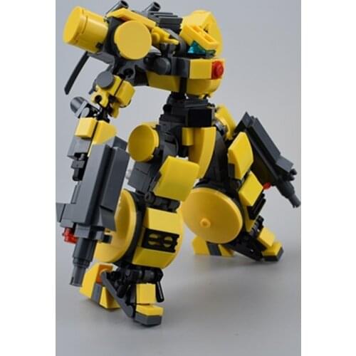 DIY Assembly Model Kits DIY STEM MOC Mecha Model Small Particle Building Blocks Educational Toy Yellow