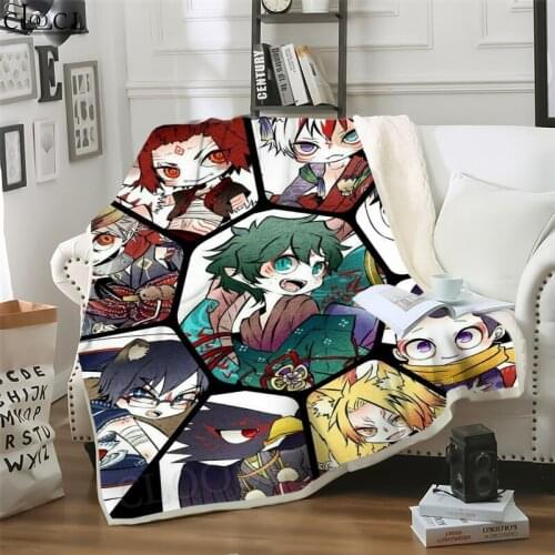 Double Layer Blanket Anime My Hero Academia Printed Throw Blankets for Beds Fashion Teenager Home Decoration Beddings Quilt