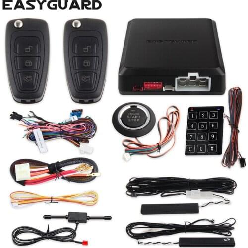 EASYGUARD remote central locking with remote control pke push start system pke car alarm system alarm touch password entry