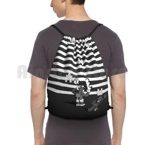 Banjo-Kazooie Puzzle Stripes Backpack Drawstring Bag Riding Climbing Gym Bag Banjo Kazooie Banjo Banjo Kazooie Rare Rareware