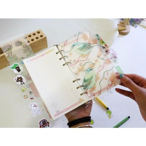 Harphia A5 A6 PP planner divider Loose Leaf Plate Separate Page 5pcs/set Bunny and Birds Series Creative Notebook Agenda Journal