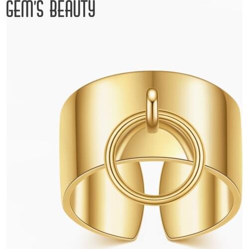 GEMS BEAUTY Mix & Match Playful Ring For Girl Boy HipHop Jewelry18K Gold Filled 925 Sterling Silver Open Adjustable Rings