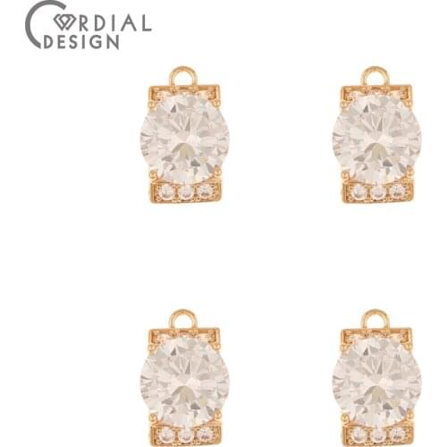 Cordial Design 50Pcs 8*13MM CZ Pendant/Jewelry Findings & Components/Earrings Making/Jewelry Accessories/Hand Made/DIY Charms