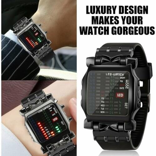Fashion LED Watch Men Sports Watches Multi-function Electronic Wristwatches Men Black Silicone Watch Reloj Hombre Montre Homme