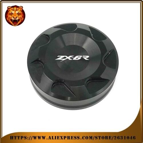 Motorcycle Rear Brake Fluid Reservoir Cover Cap For Kawasaki ZX-6R ZX6R 1999-2006 (not front) With Logo CNC Free shipping Red